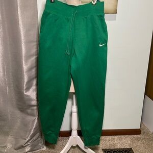 Nike Sportswear Phoenix Fleece sweatpant Green LARGE high waisted joggers